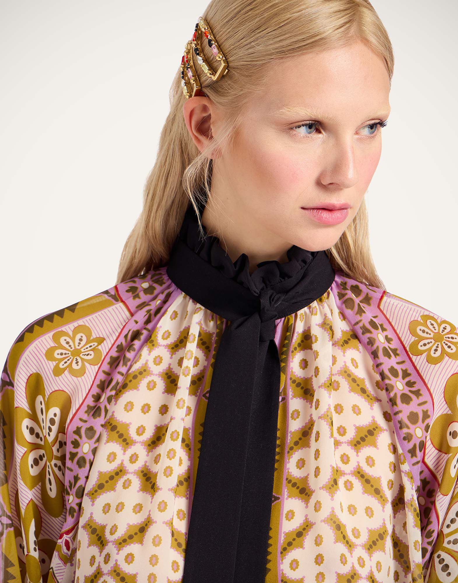 La DoubleJ Cerere Blouse Pagoda Plac&eacute;e Pink SHI0086SIL014PAG01PI01