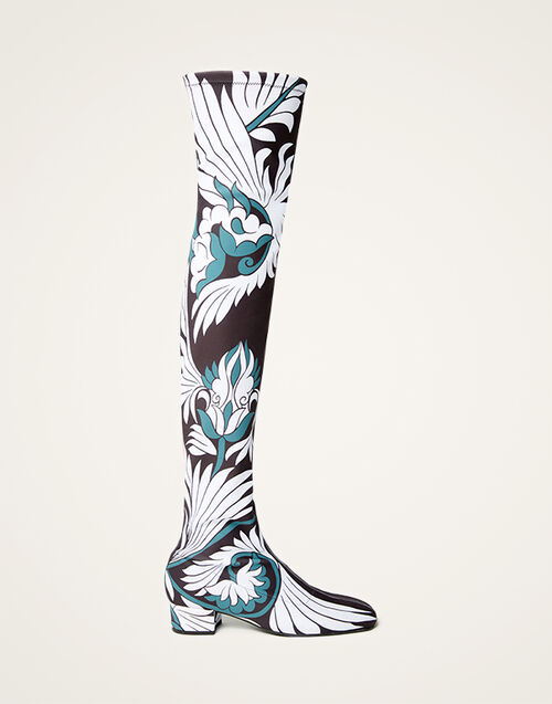 La DoubleJ Edie High Boots Mix Tiles Blue SHO0089LYC005MIX02BU07