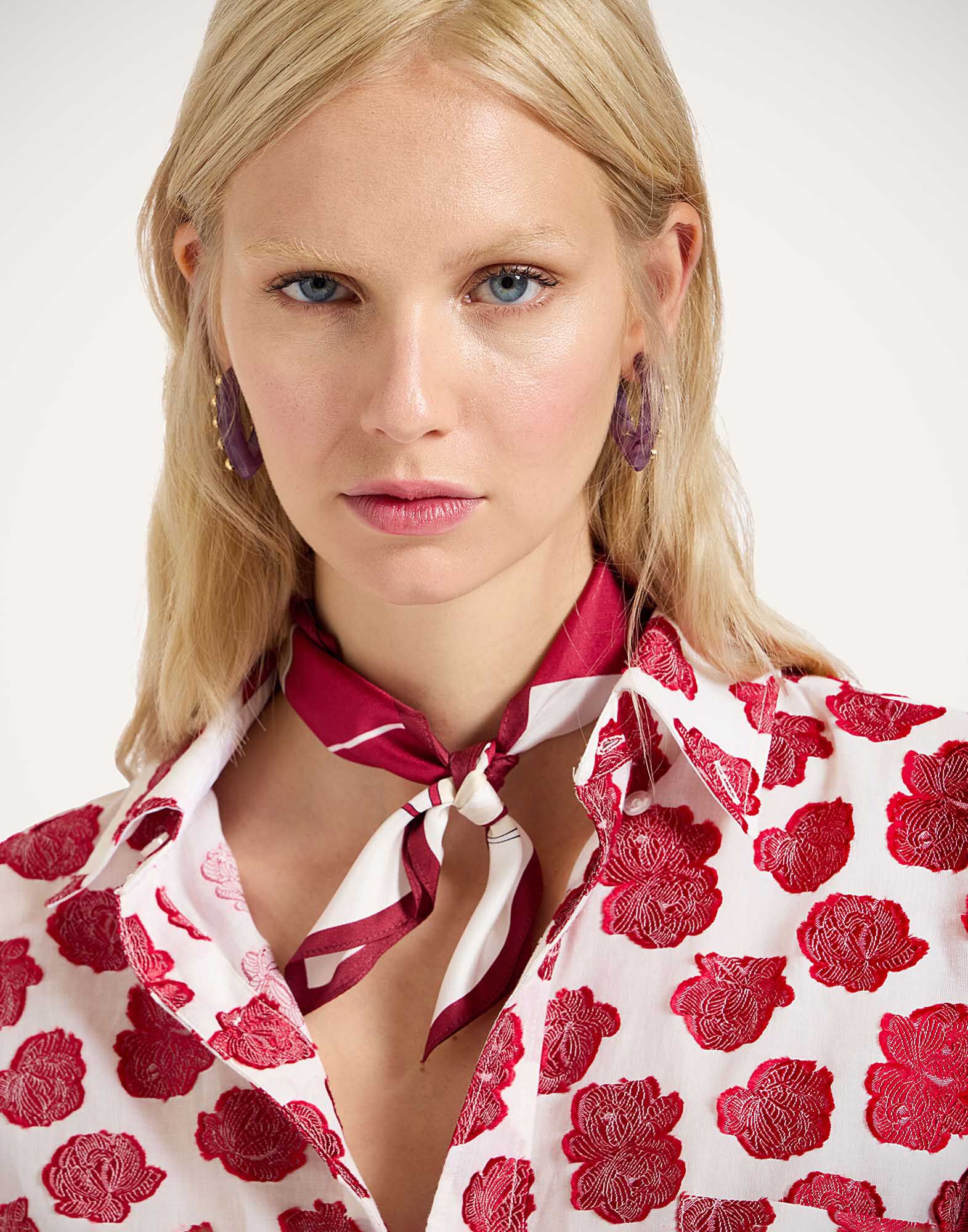 La DoubleJ Foulard 45 Eclipse Burgundy SCA0065SIL001ECL01RE02