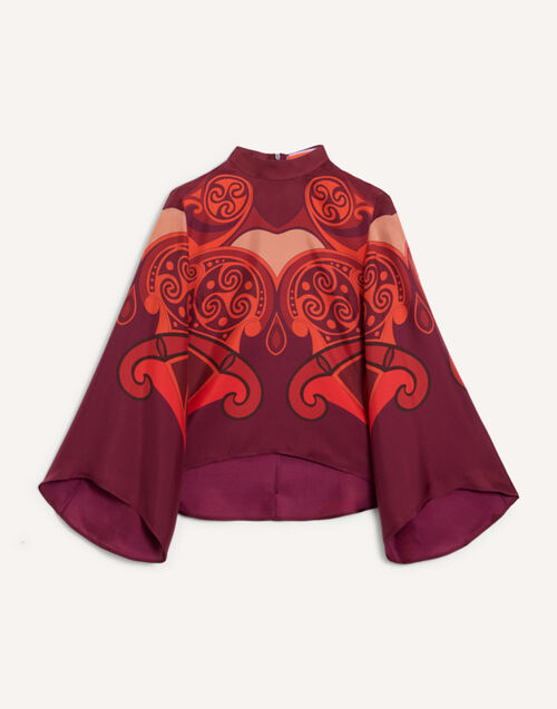 La DoubleJ Make An Exit Top Alchemy Plac&eacute;e Dark Red TOP0117SIL017ALC03RE40