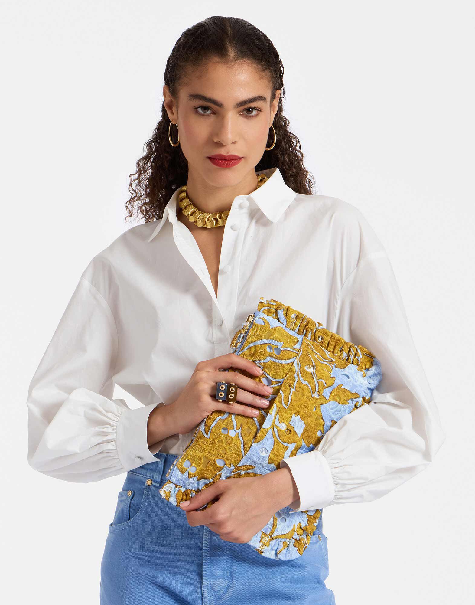 La DoubleJ Hand Pochette Tangle Light Blue BAG0059EMB031TAN01BU01