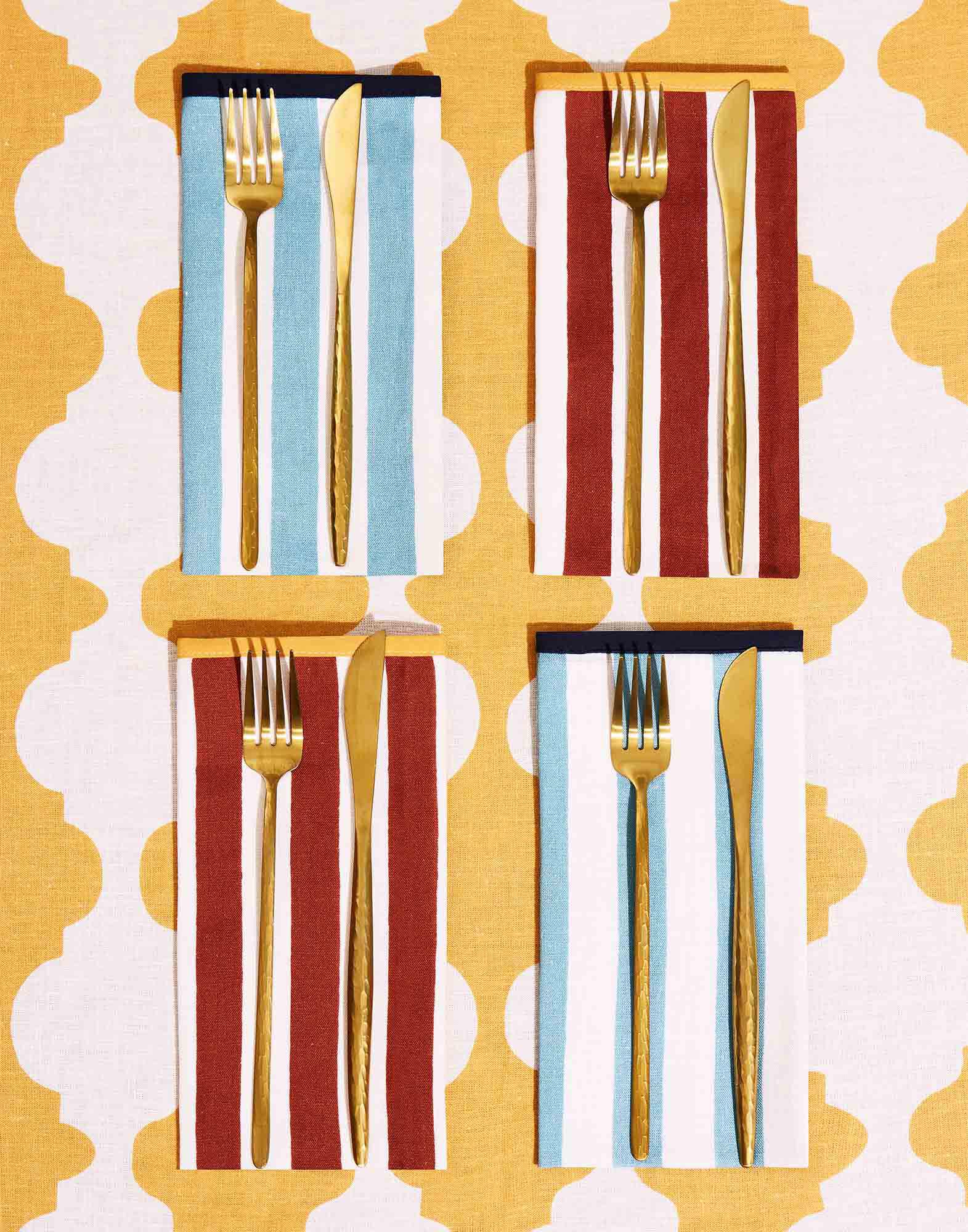 La DoubleJ Large Napkins Set Of 2 Riviera Sky Blue NAP0010LIN001RIV05BU10