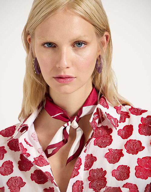 La DoubleJ Foulard 45 Eclipse Burgundy SCA0065SIL001ECL01RE02