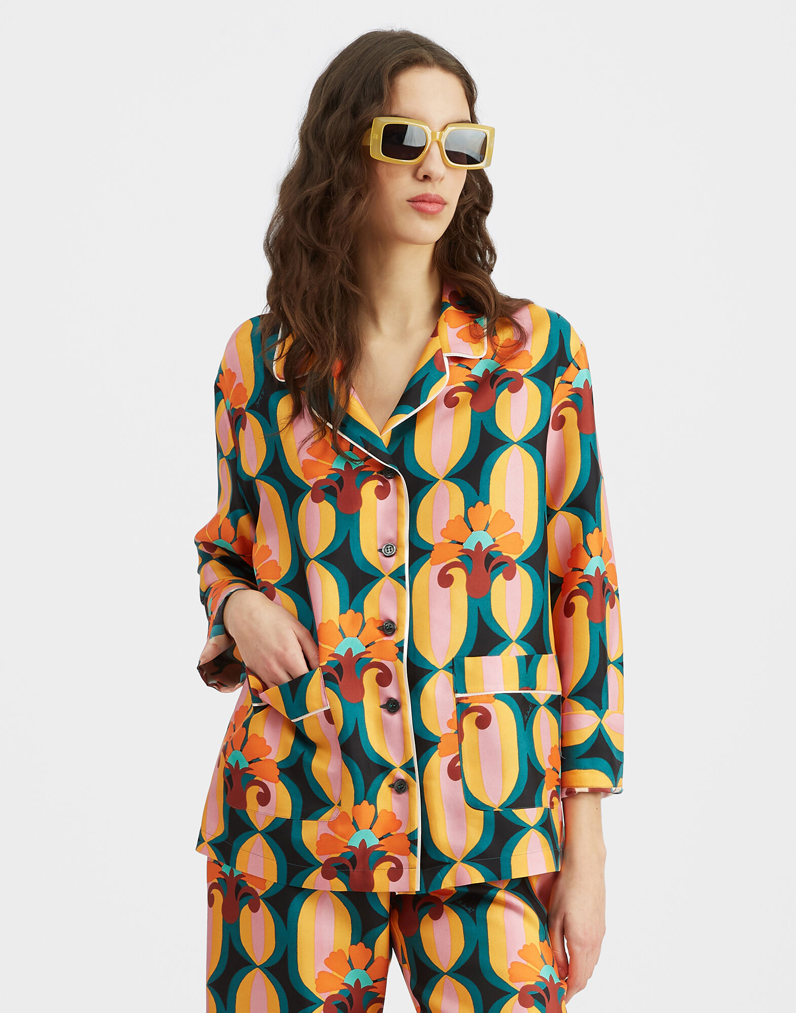 La DoubleJ Pajama Shirt Arcturus Blue Petrol SHI0077SIL001ARC01BU05