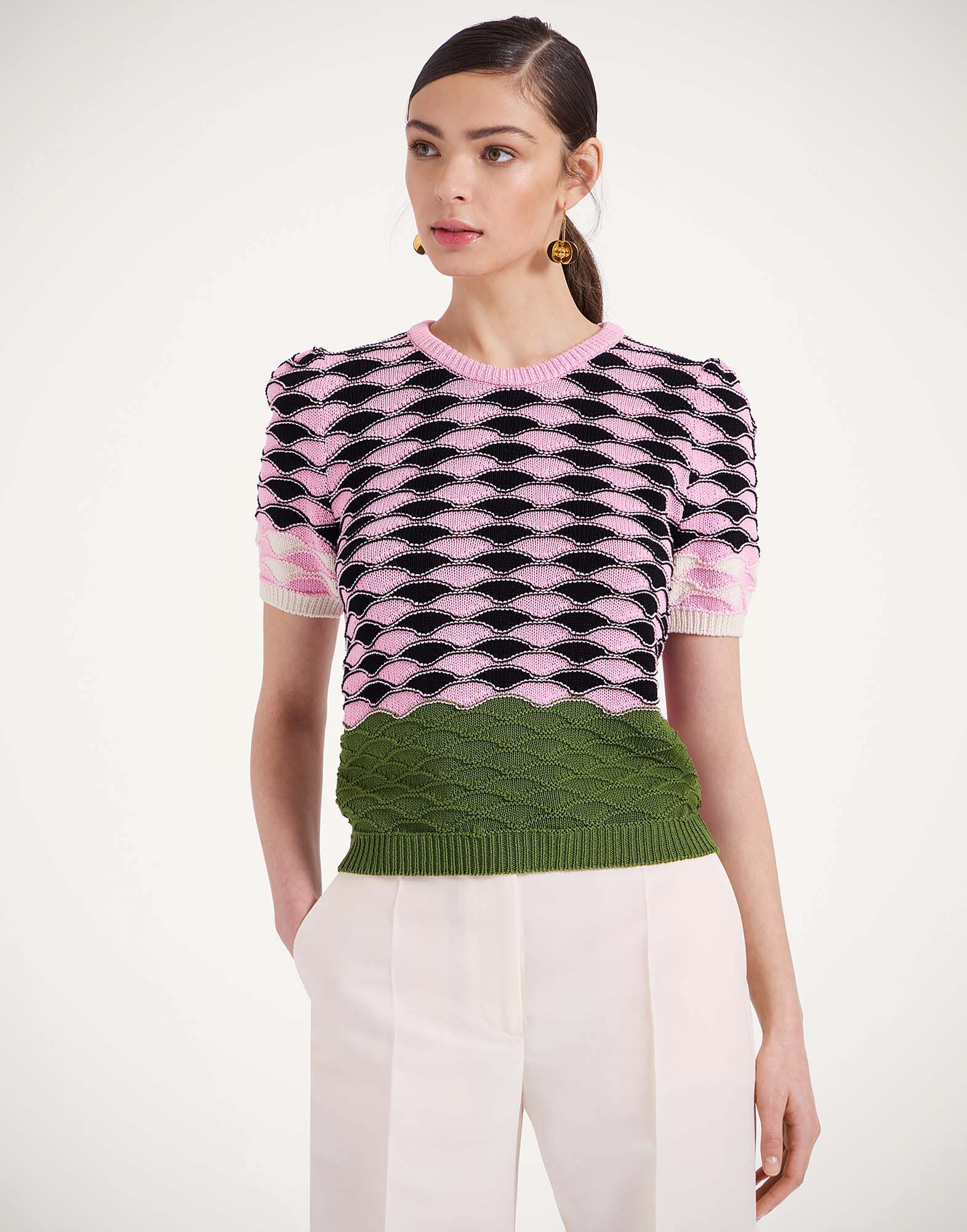 La DoubleJ Sunset Tee Multicolor Pink & Green PUL0253KNI152VA348PI01