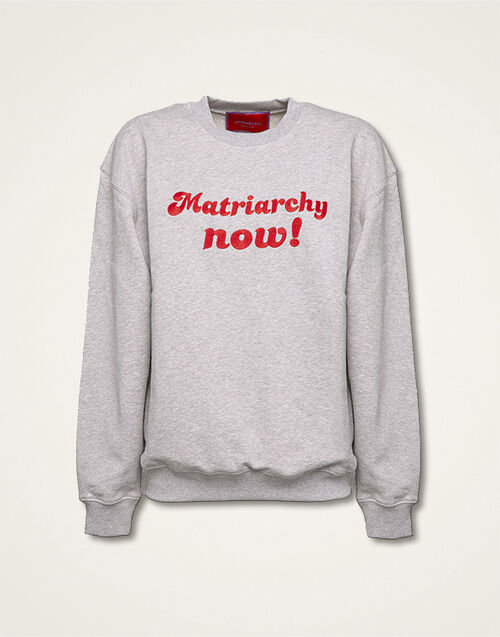 La DoubleJ “MATRIARCHY NOW!” Stand-up Sweatshirt T.Unita Grigio SWE0014JER026GRY0004
