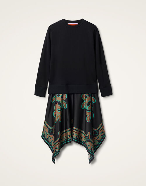 La DoubleJ Sporty Foulard Dress Herald Placée Black DRE0639JER040ALD02BL01