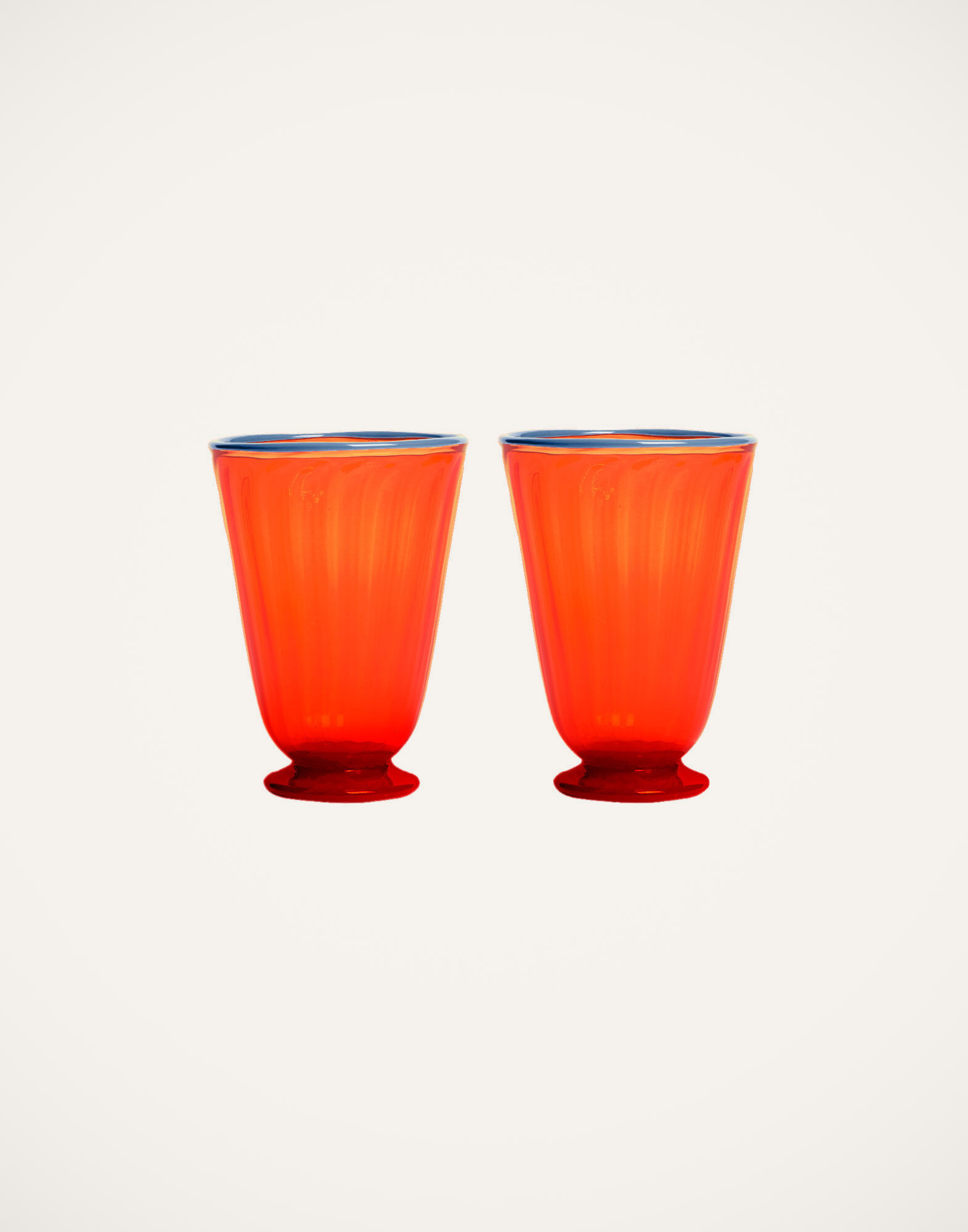 La DoubleJ Rainbow Glasses Set Of 2 Orange GLA0014MUR001ARC0001