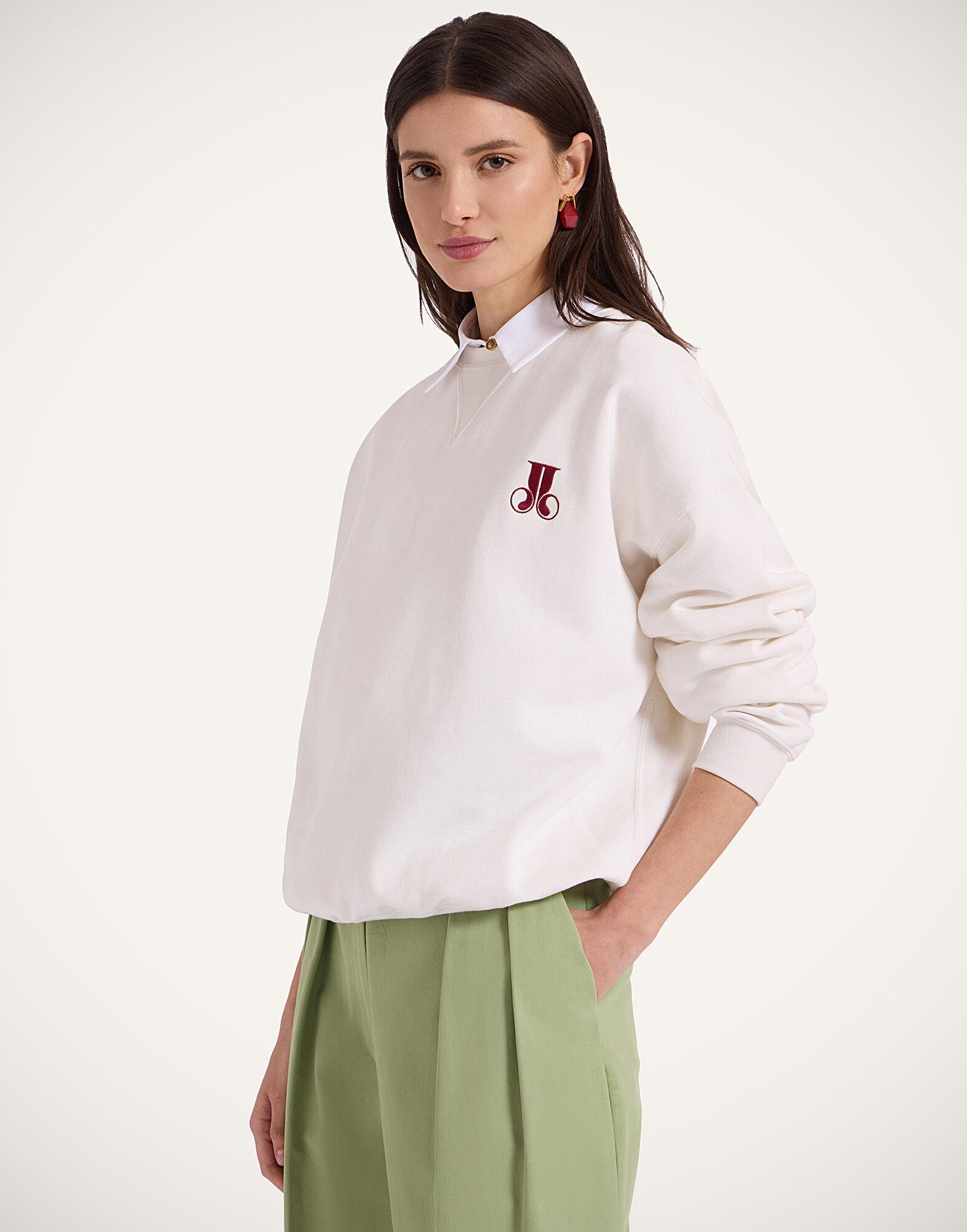 La DoubleJ House Sweatshirt Raise Your Vibration Off White SWE0038JER033SOP04WH05