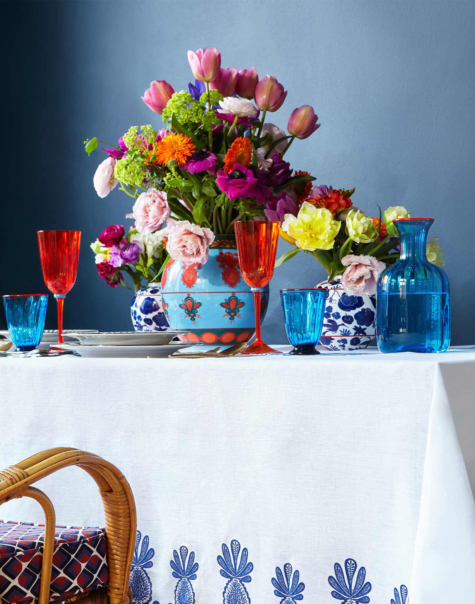 La DoubleJ Bubble Vase Pineapple Azzurro VAS0003CER001PNP0013