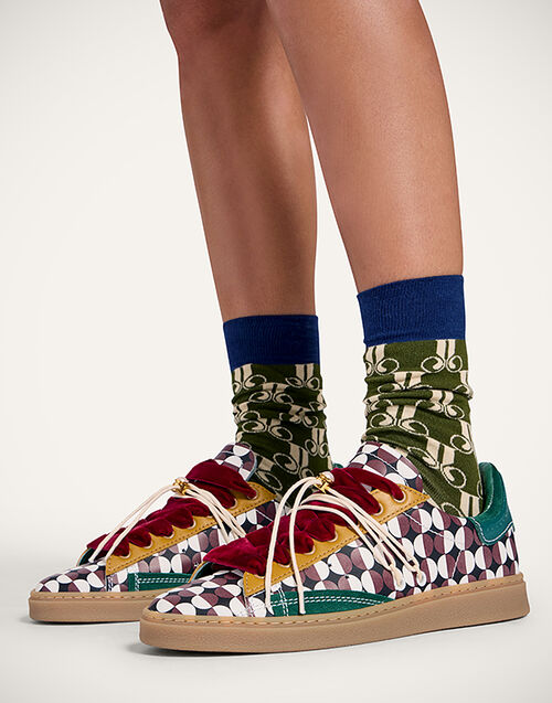 La DoubleJ All Time Socks La DoubleJ Monogram Military Green SOC0016COT083DJM01GR12