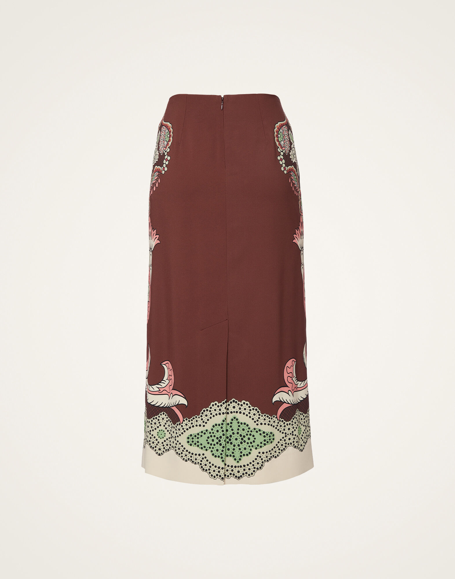 La DoubleJ Pencil Skirt Portal Plac&eacute;e Brown SKI0022VIS011POR02BR11