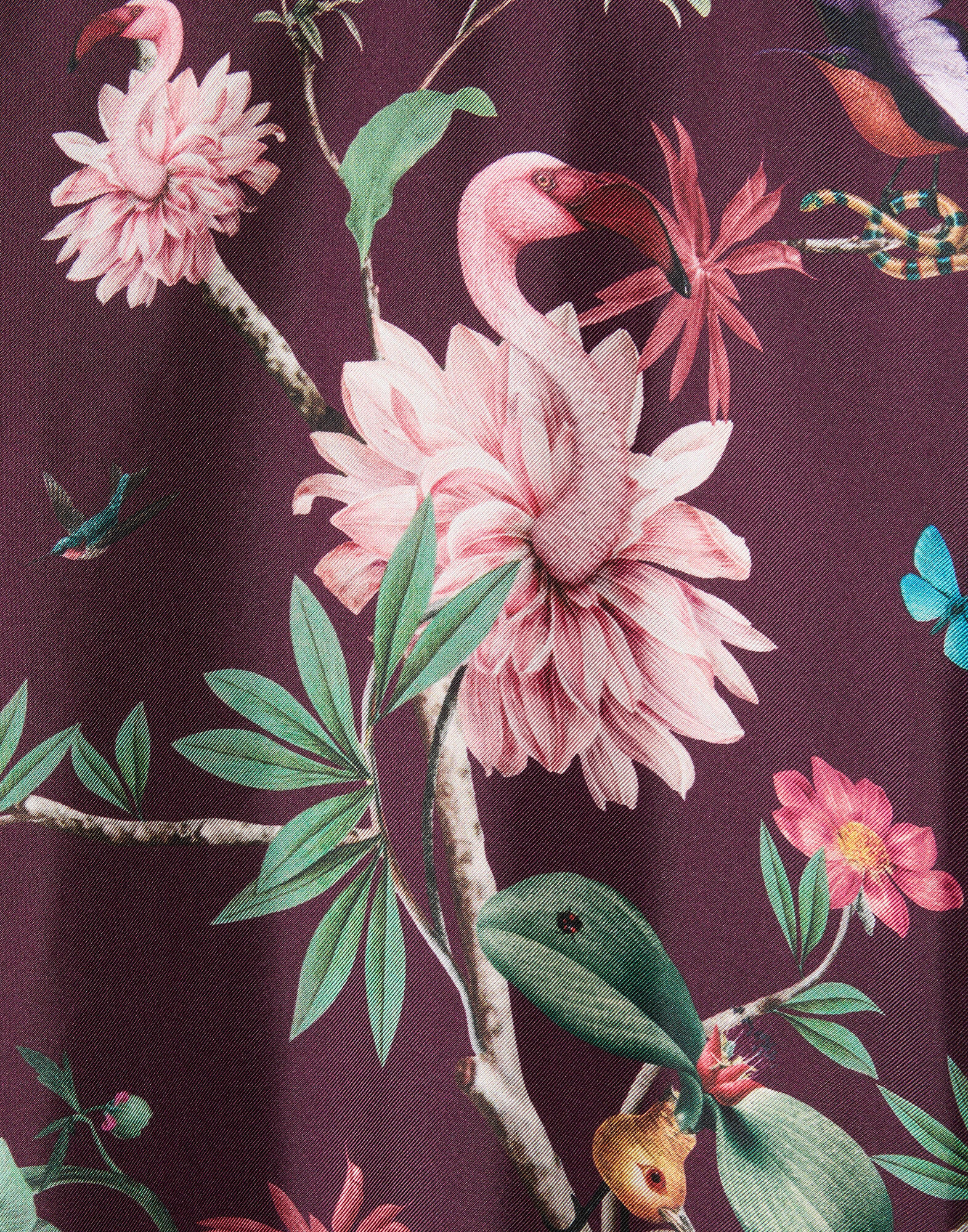 La DoubleJ Square Kaftan Zooflora Burgundy DRE0369SIL001ZOF02RE02