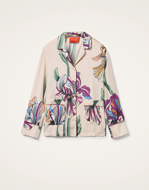 La DoubleJ Pajama Shirt Iris Ivory SHI0077SIL001IRS01WH04