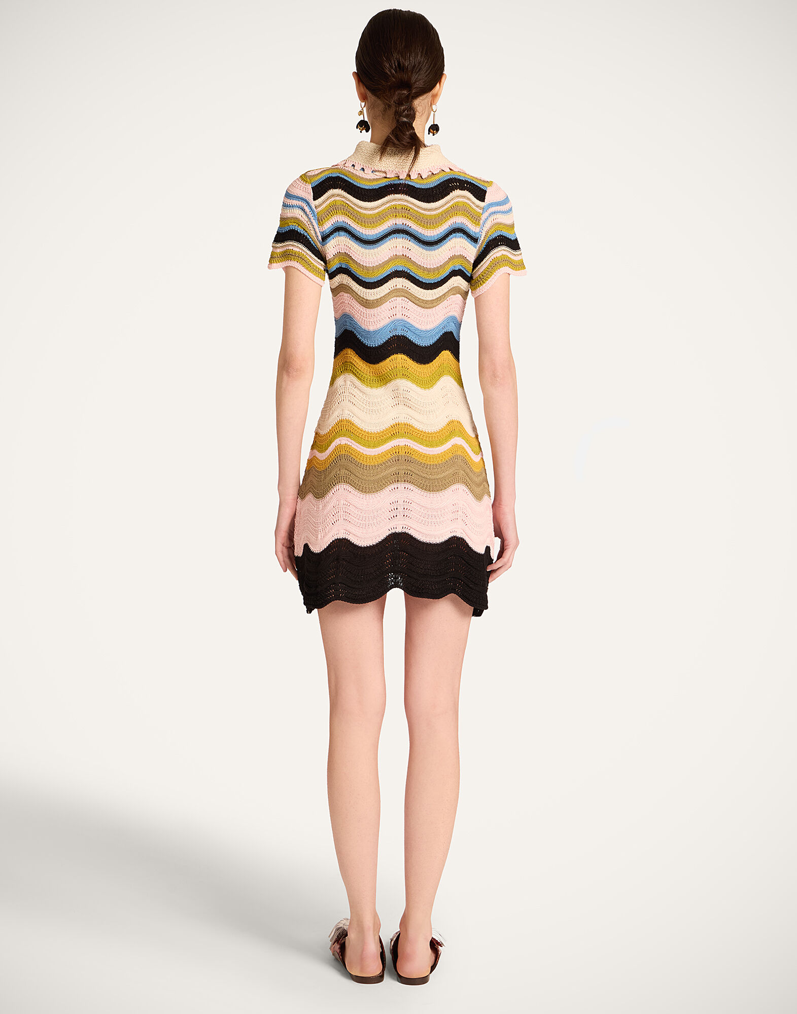 La DoubleJ Chevron Mini Dress Multicolor Geen &  Pink DRE0915KNI158VA499PI01
