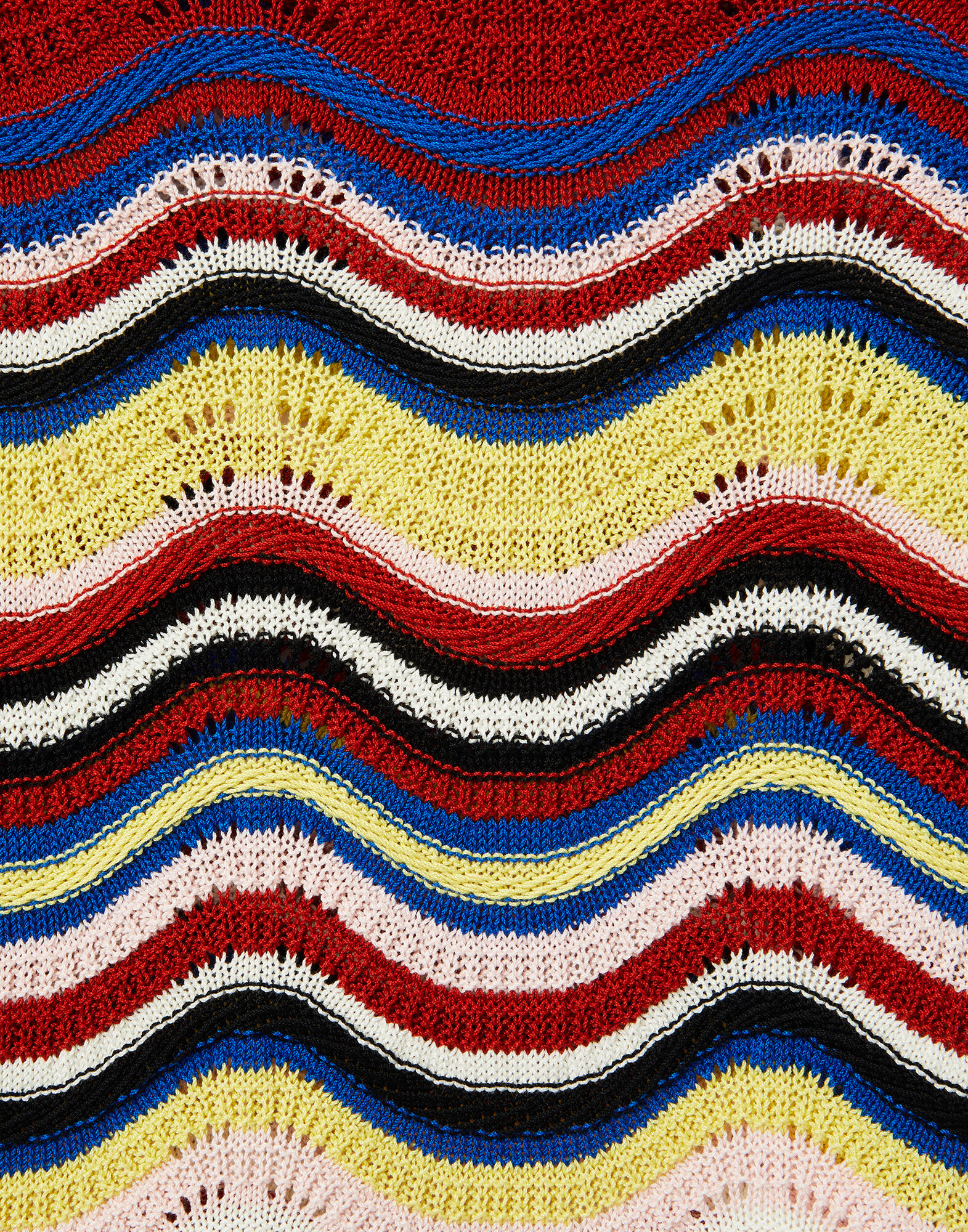 La DoubleJ Chevron Crop Sweater Multicolor Pink & Red PUL0146KNI158VA365PI01