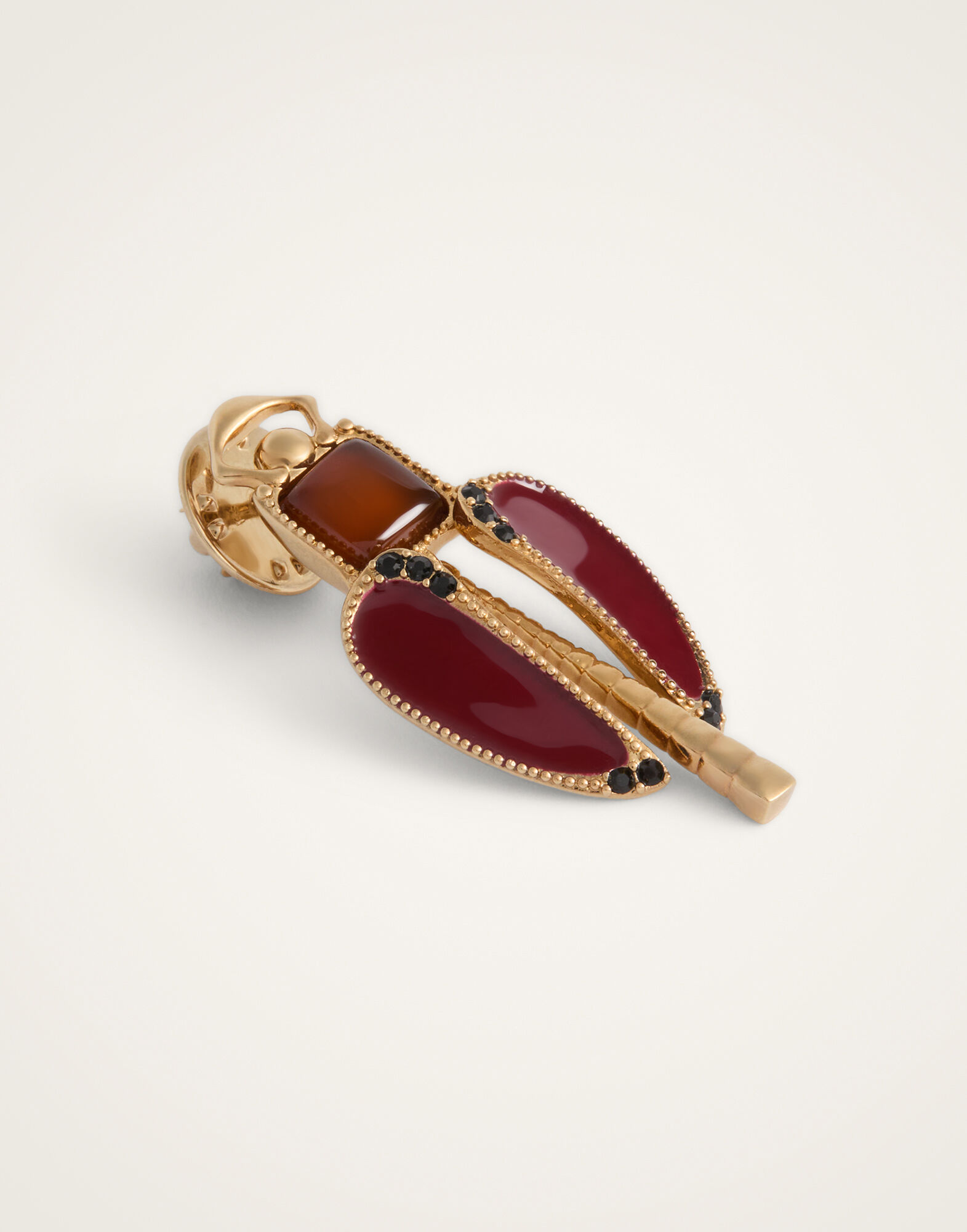 La DoubleJ Dragonfly Brooch Enameled 24K Gold Plate And Yellow Agate BCH0006BRA008AGA03RE07