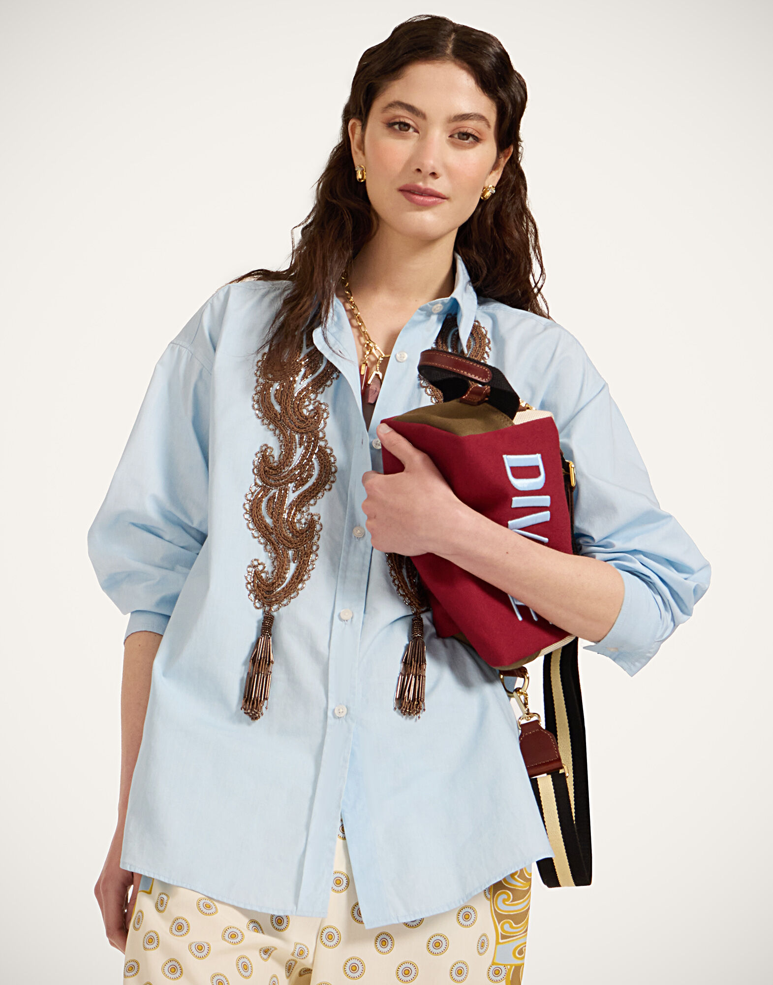 La DoubleJ Better Than Your Boyfriend's Shirt Solid Light Blue SHI0177COT082SOLIDBU01