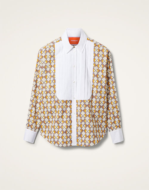 La DoubleJ Peggy Shirt Half-Light Micro Cream SHI0115COT001HAL01WH03