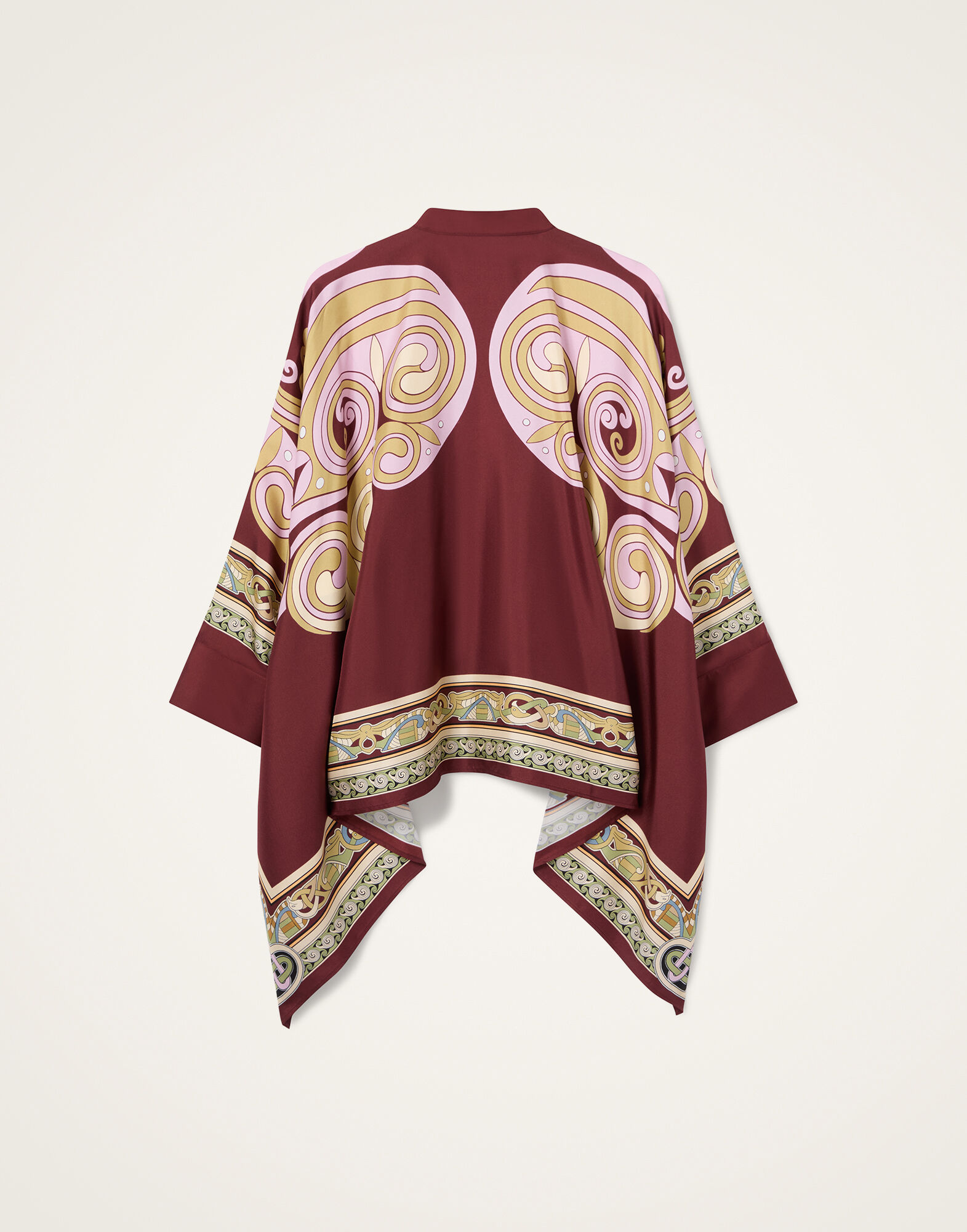 La DoubleJ Foulard Shirt Kells Swirl Plac&eacute;e Burgundy SHI0059SIL006KLS01RE07