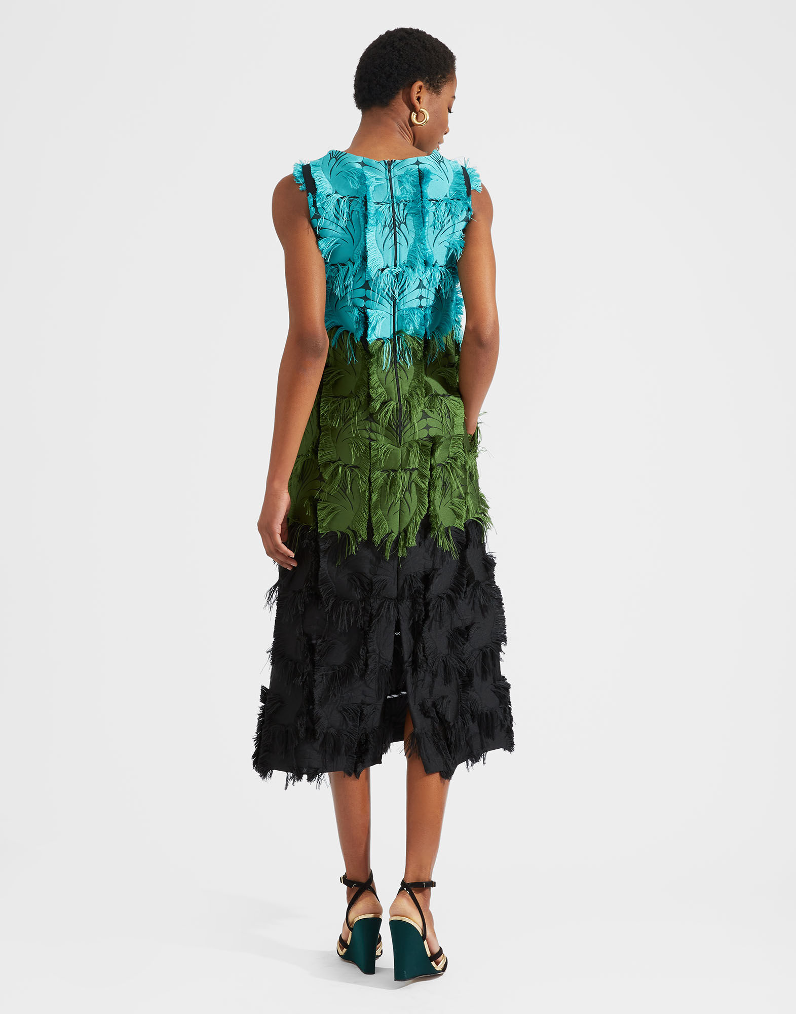 La DoubleJ Column Dress Green DRE0389JAC031MUL0059