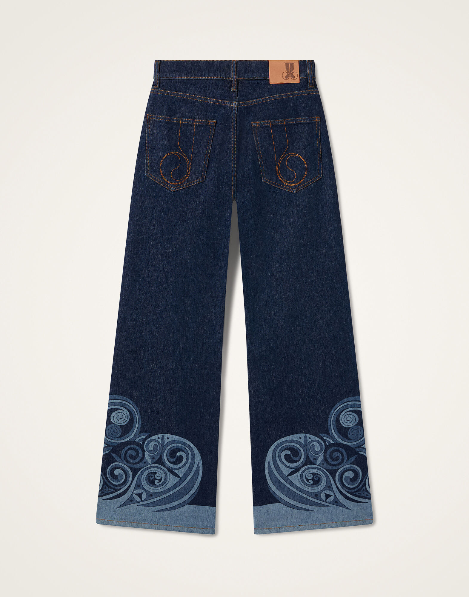 La DoubleJ The Cropped Flare Jean Kells Plac&eacute;e Indigo TRO0202DEN015KEL03BU15