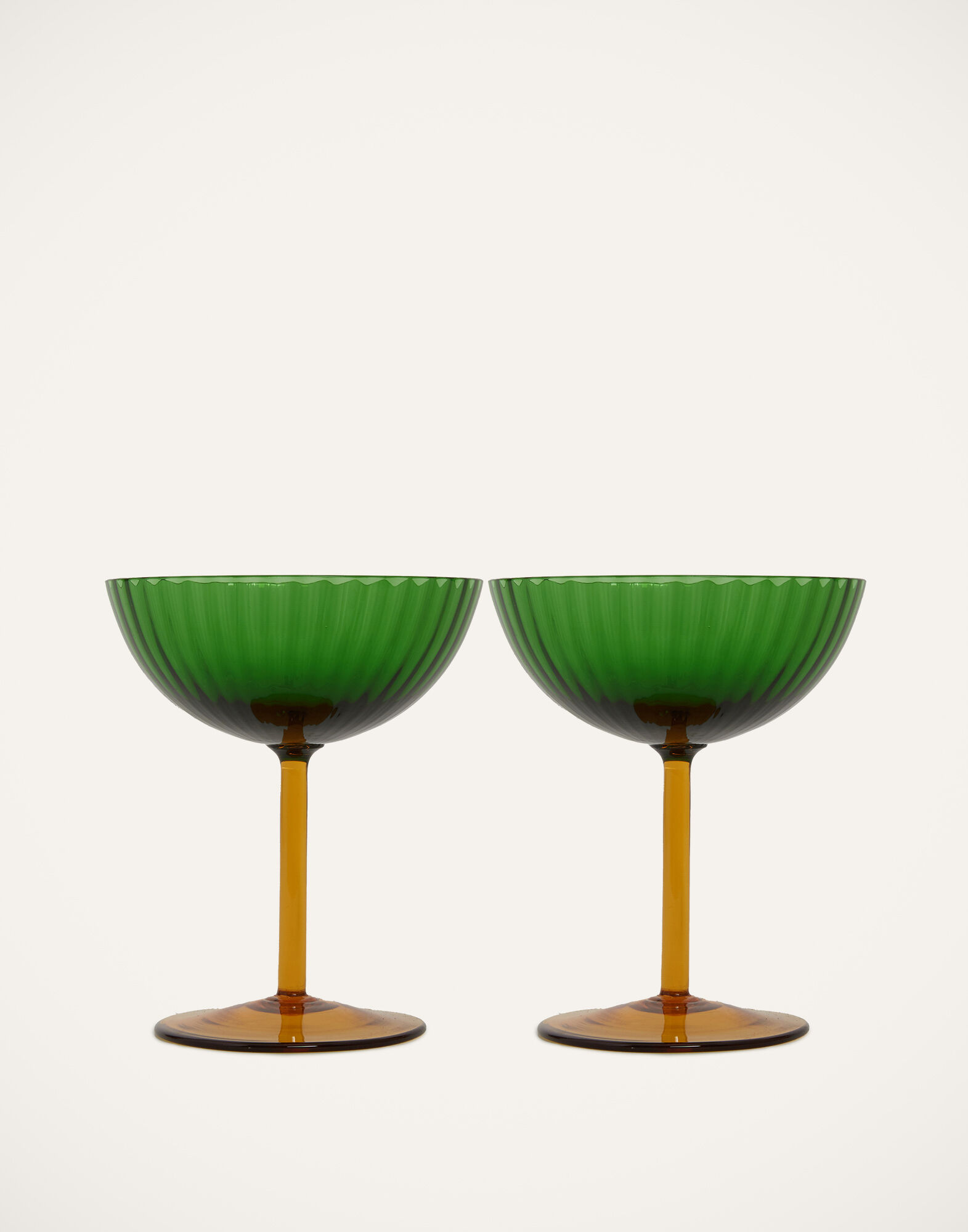 La DoubleJ Champagne Coupe Set of 2 Verde GLA0012MUR001GRE0008