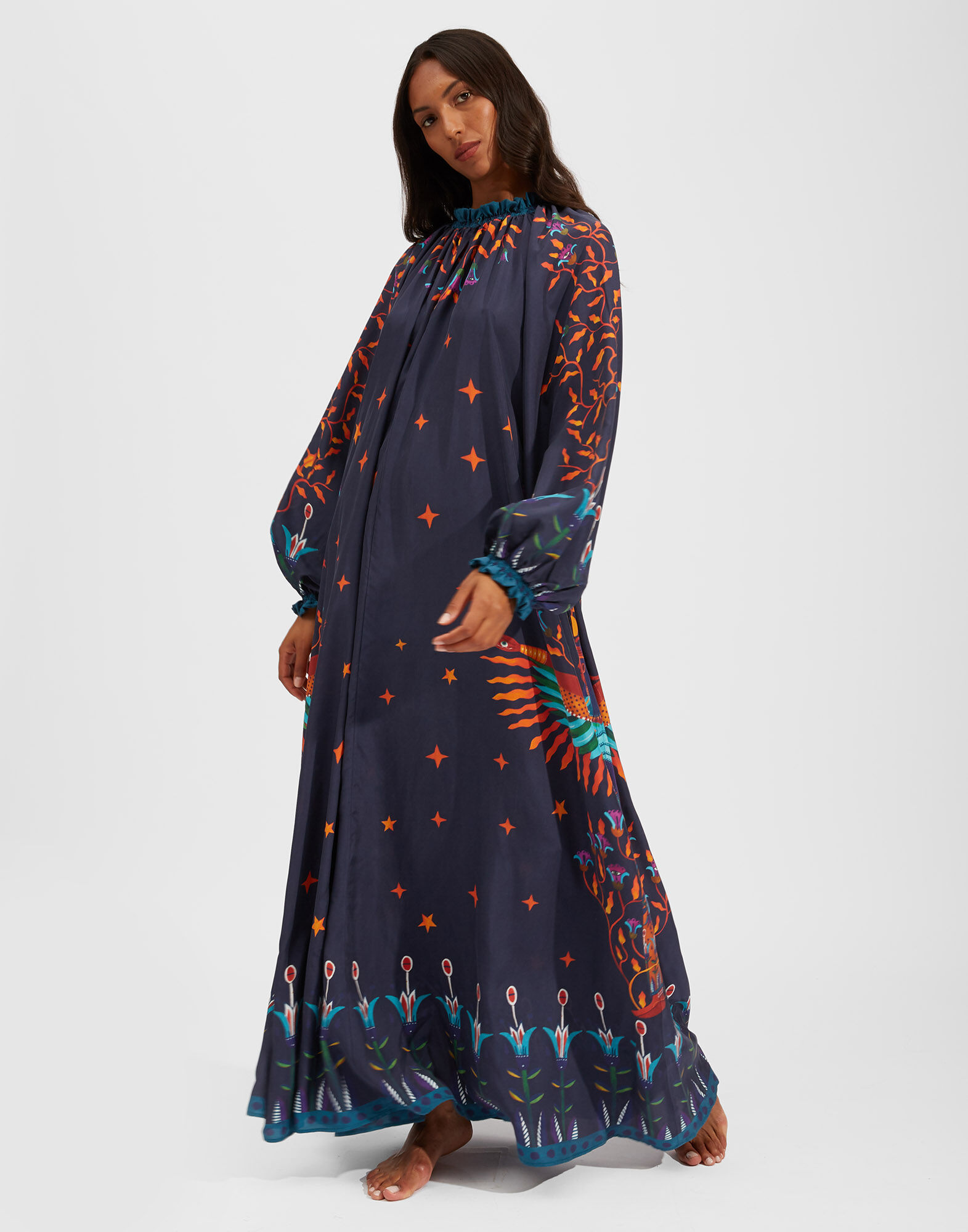 La DoubleJ Cerere Dress Isis Nero Plac&eacute;e DRE0399SIL009ISI0002