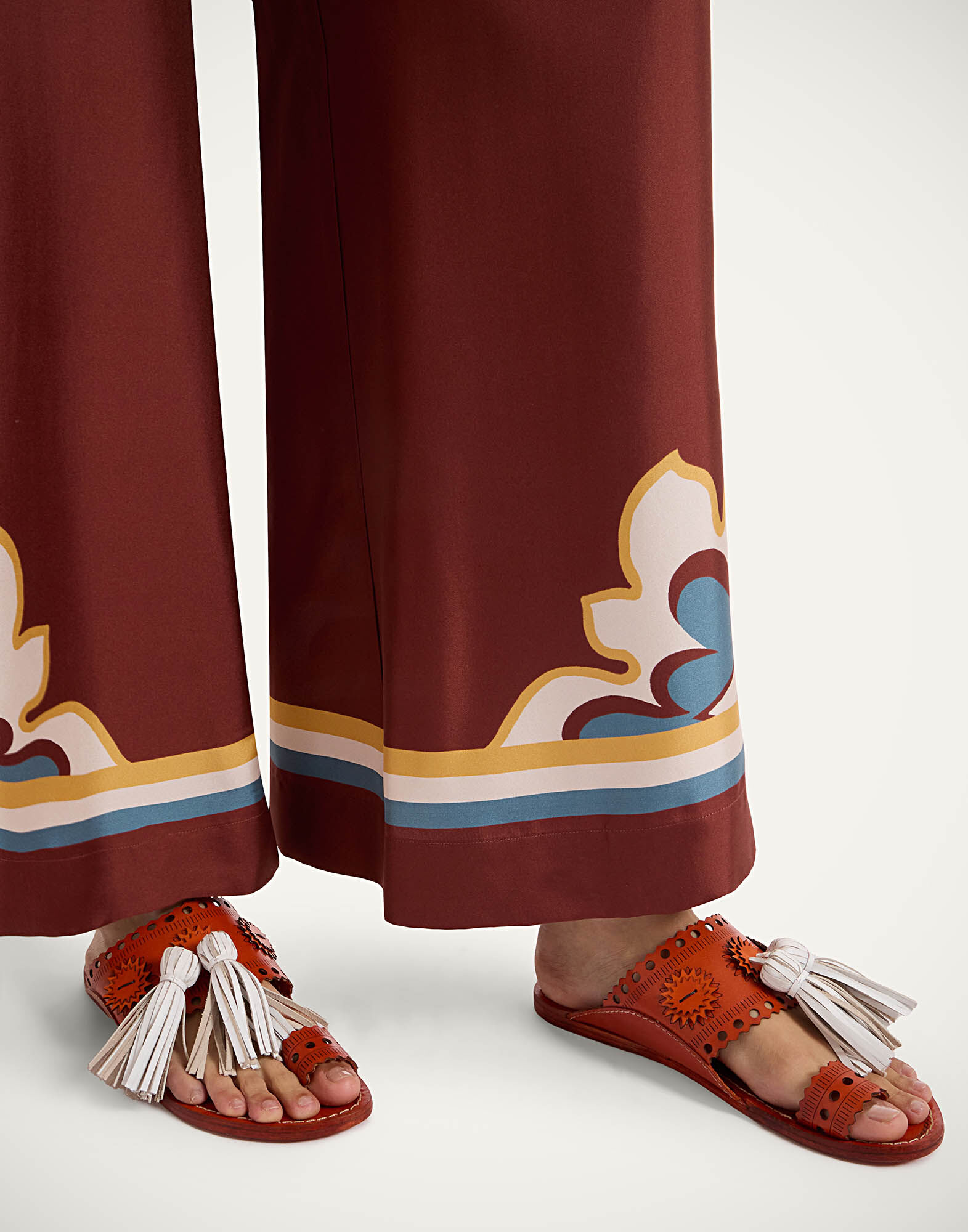 La DoubleJ Sandy Slides Solid Orange SHO0110LEA014SOLIDOR02