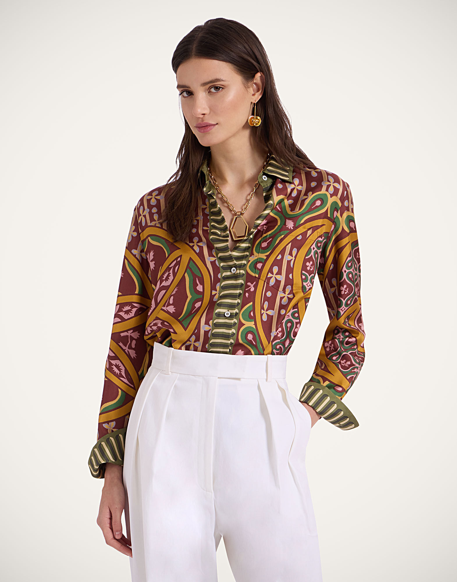 La DoubleJ Boy Shirt Eclipse Plac&eacute;e Yellow SHI0040SIL006ECL05YE02