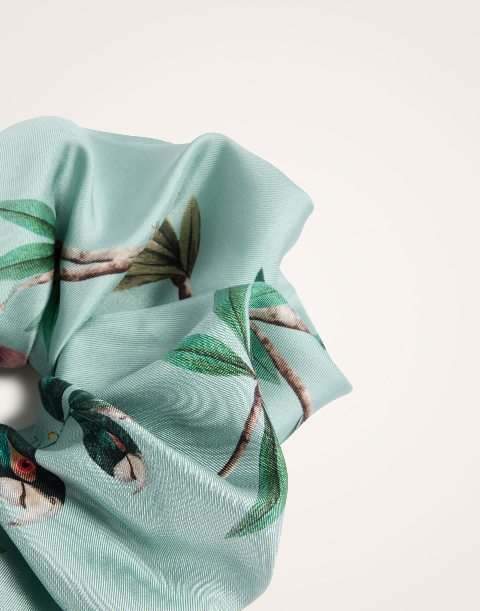 La DoubleJ Giga Scrunchie Zooflora Light Blue SCR0003SIL001ZOF02BU01