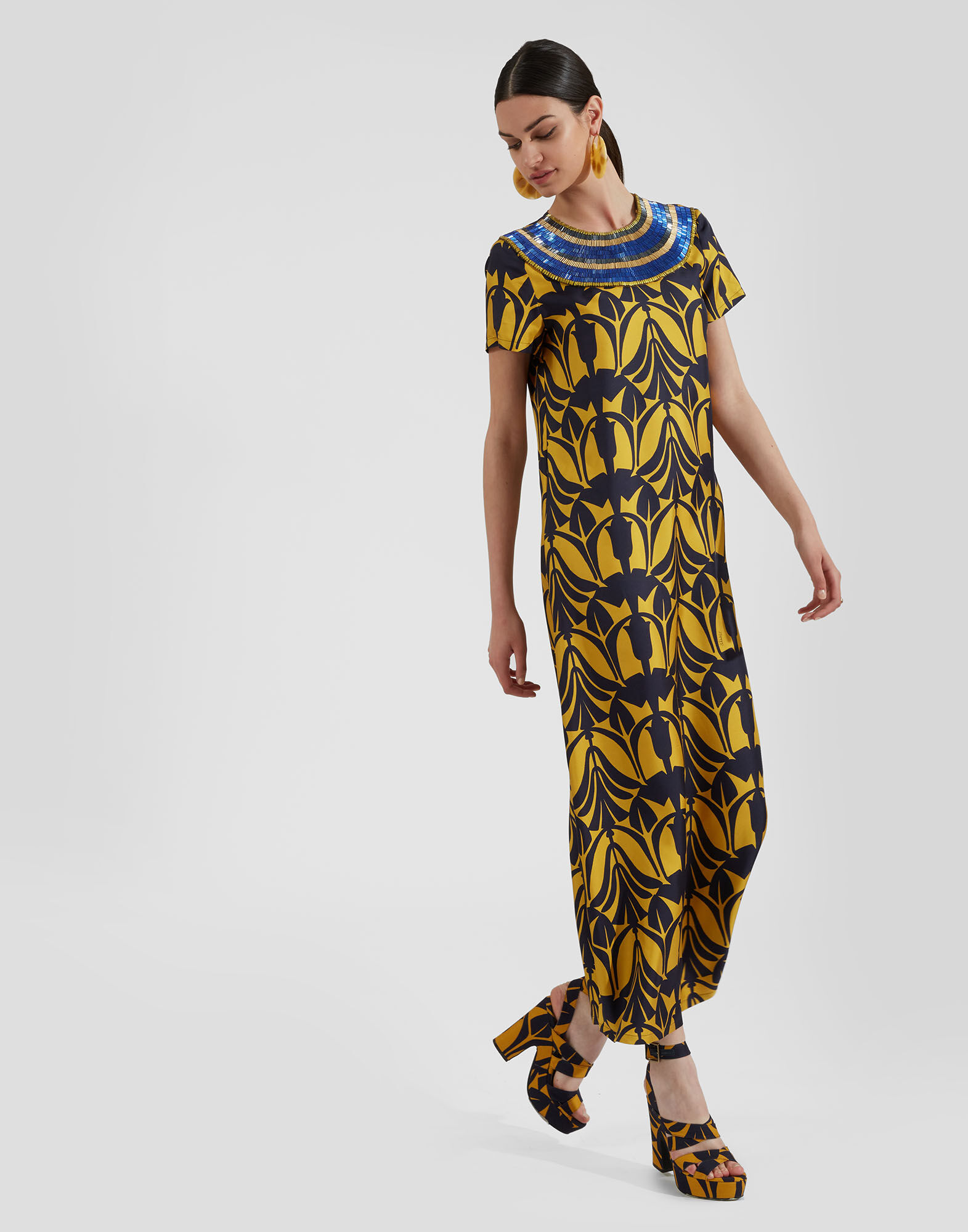 La DoubleJ Super Swing Dress Papyrus Gold DRE0601SIL001PAY01YE05