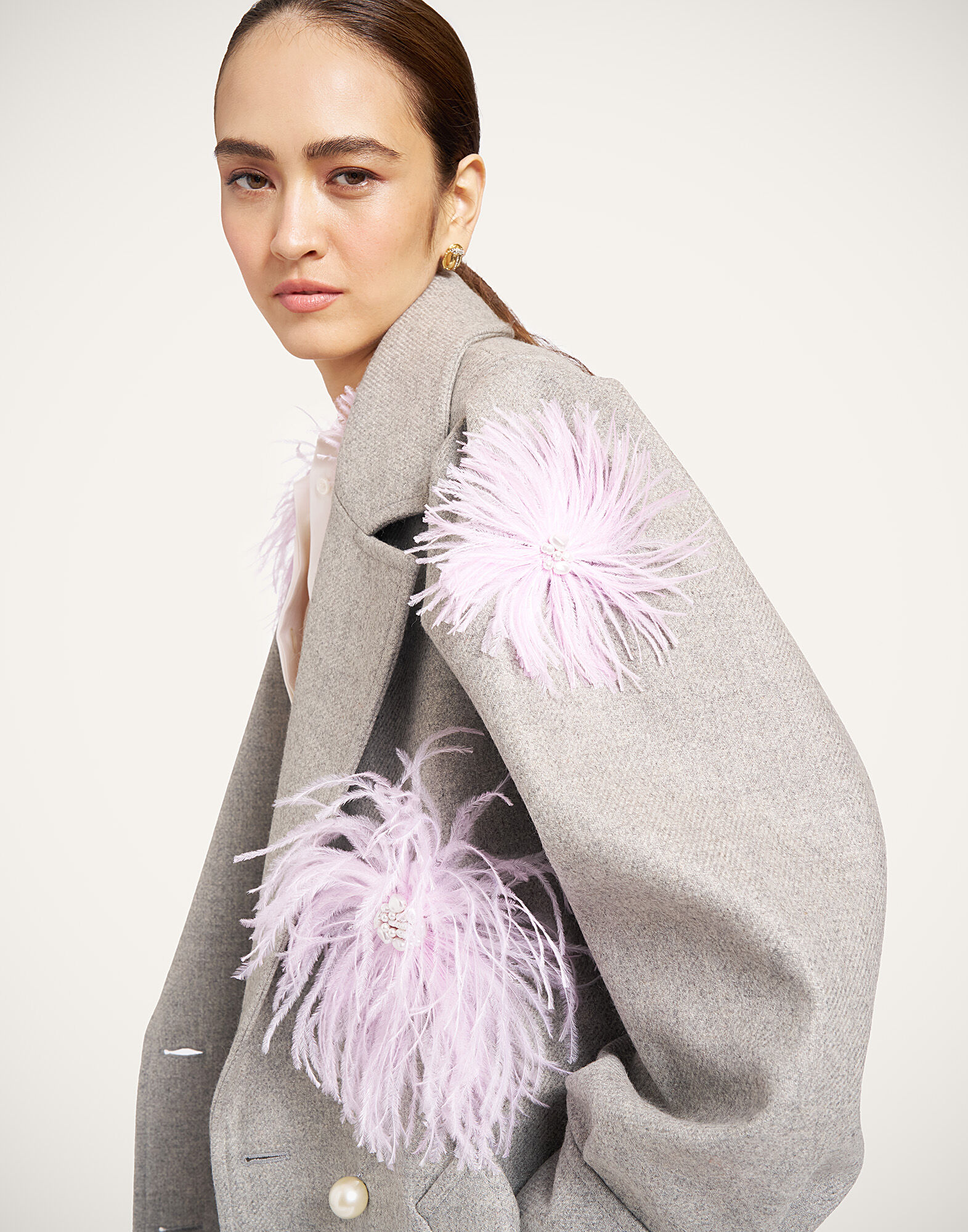 La DoubleJ Victoria Coat Solid Grey JAC0206WOL039SOLIDGY02
