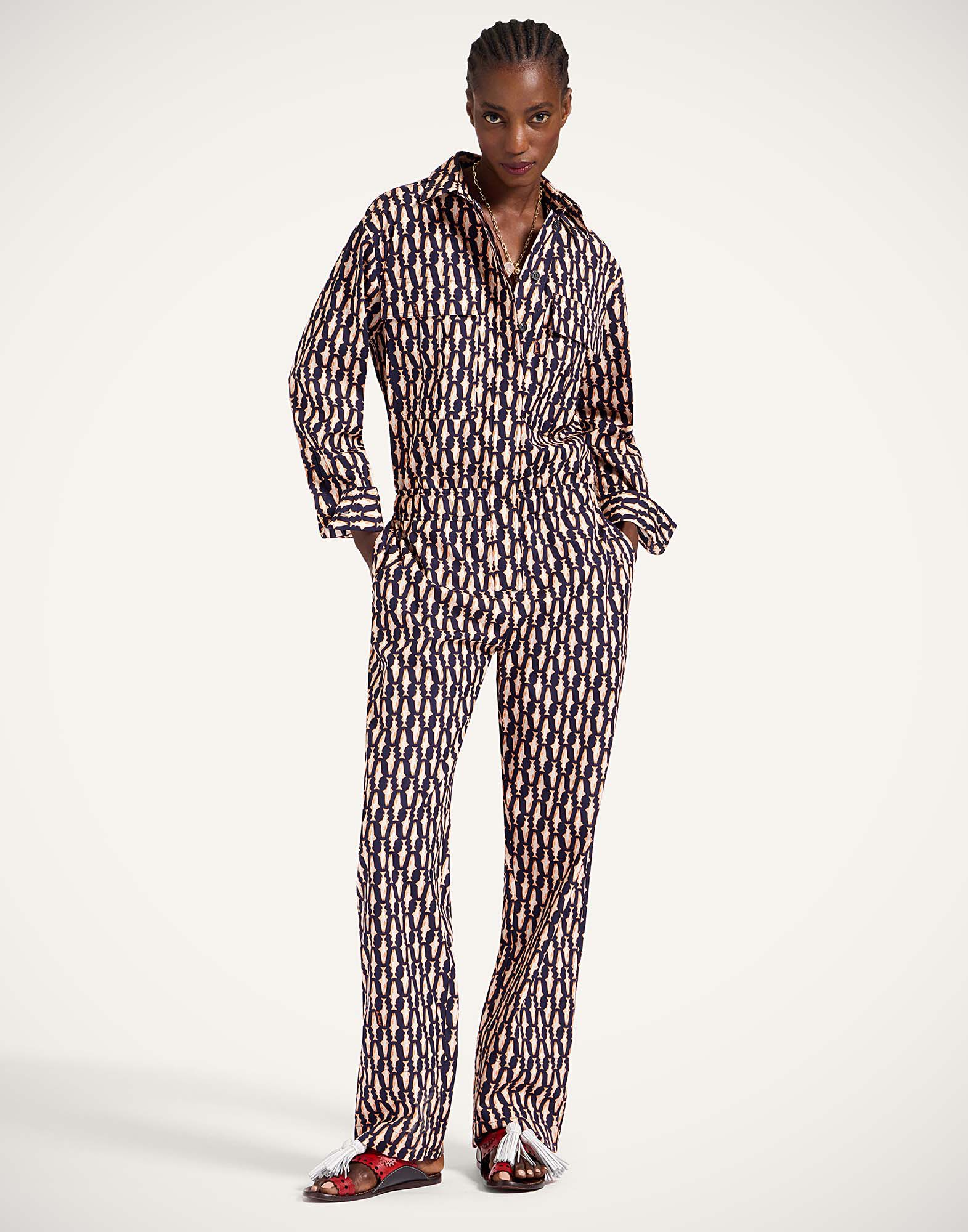 La DoubleJ Aviator Jumpsuit Pesciolini Blue DRE0489COT039PES04BU03