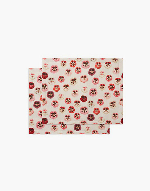 La DoubleJ Placemat Set Of 2 Micro Pansy TBM0001LIN001PAN0002
