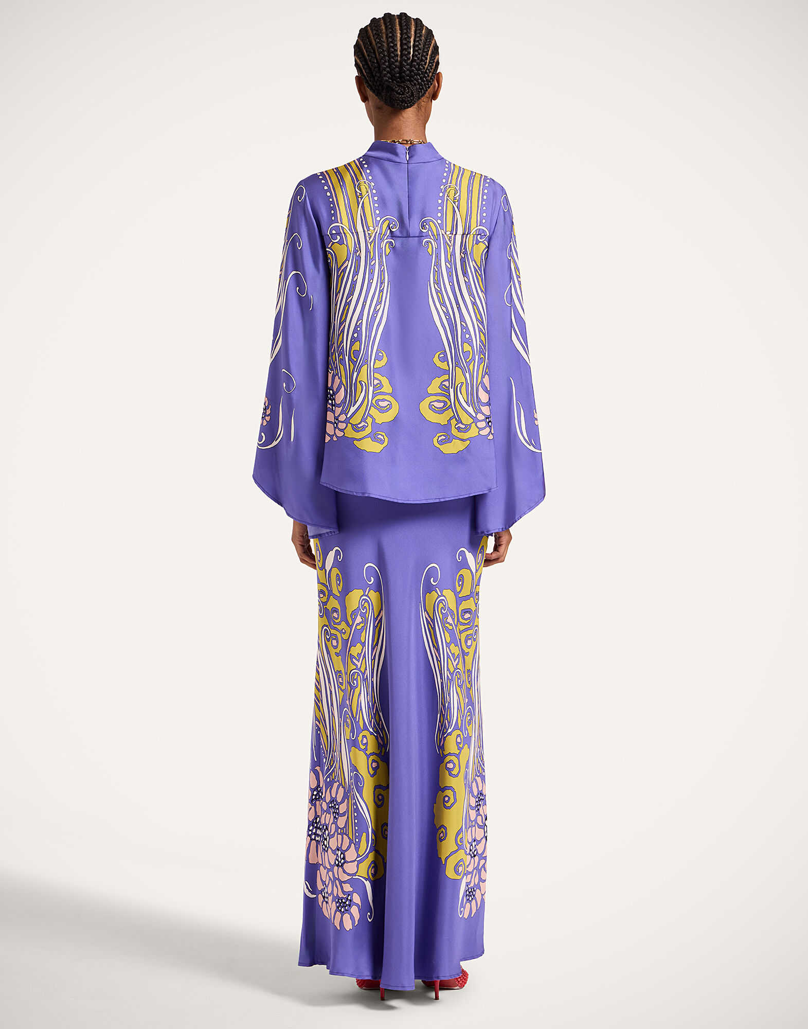 La DoubleJ Sleek Skirt Atlantis Plac&eacute;e Purple SKI0127SIL017ATL03PU01