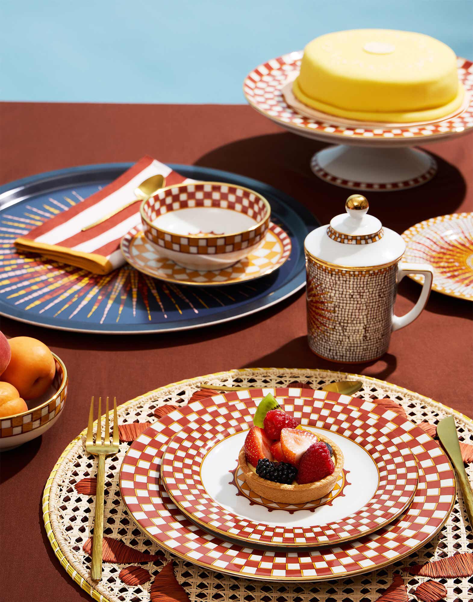 La DoubleJ Dessert Plates Set Of 2 Apollo Brick DES0002CER001APL01RE06