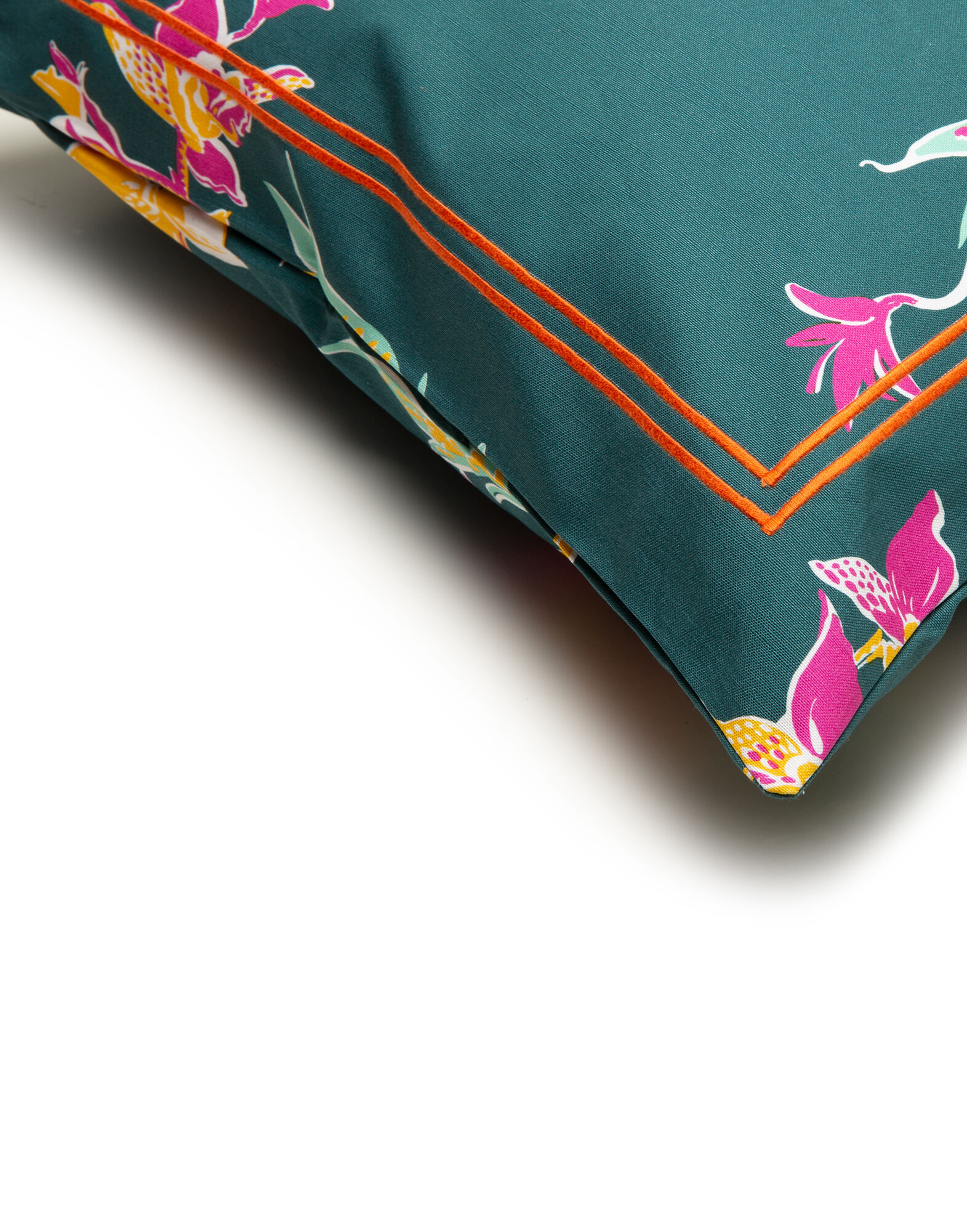 La DoubleJ Cushion Cover Orchidee Petrolio CUS0001COT011ORC0005