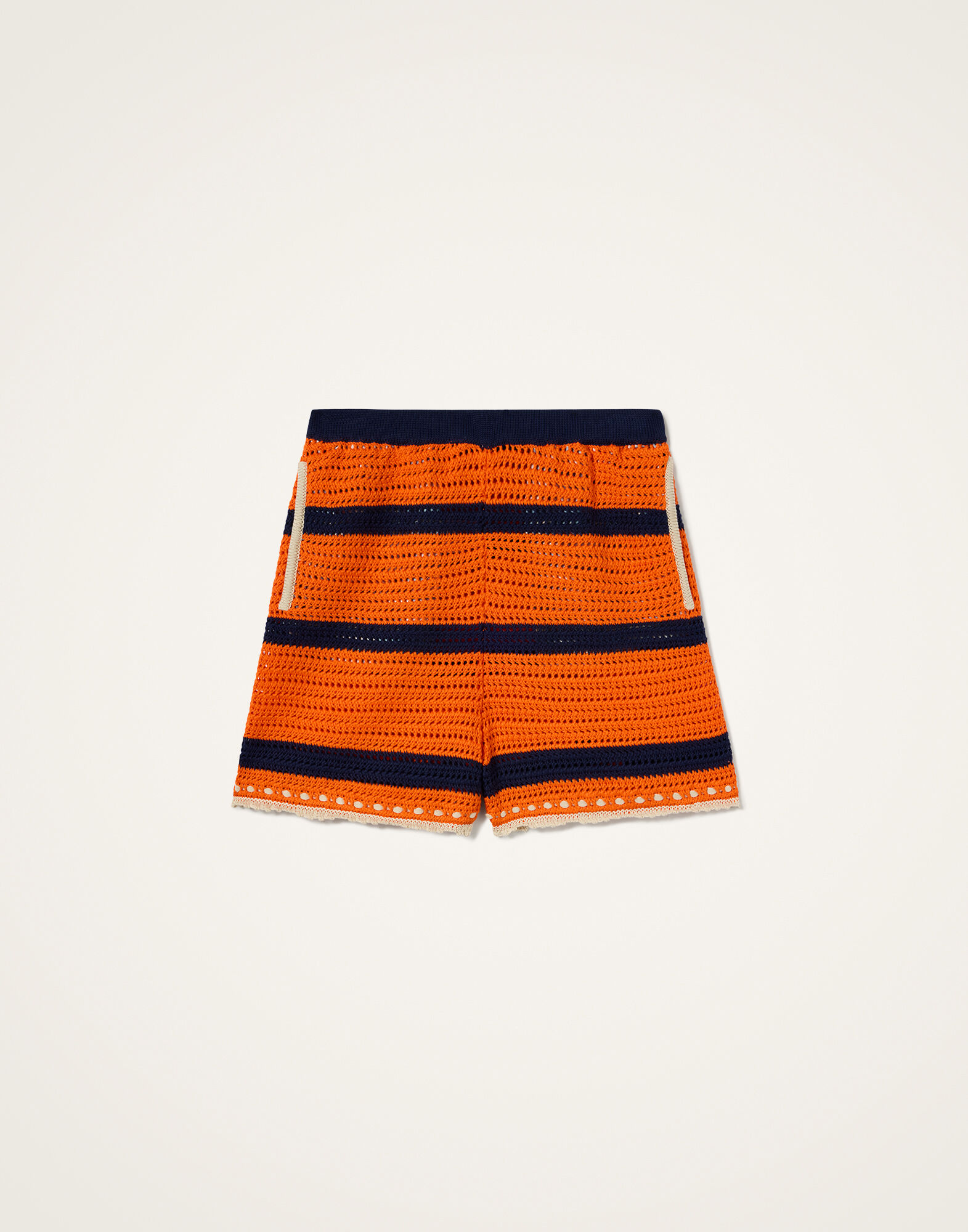 La DoubleJ Salt'N'Vinegar Shorts Bicolor Orange & Navy Blue TRO0130KNI115VA378OR02