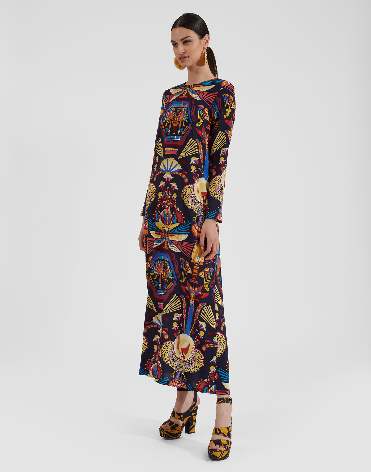 La DoubleJ Long Sleeve Swing Dress Nephthys Navy DRE0184VIS001NEP01BU06