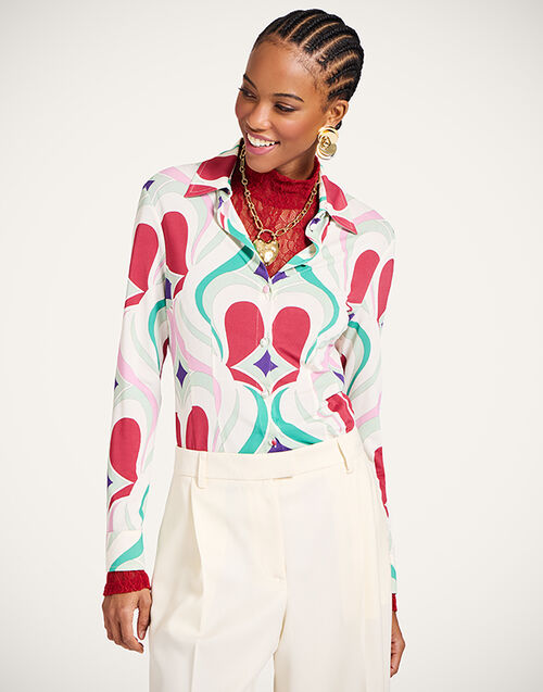 La DoubleJ Fitted Shirt Macro Jive Ecru SHI0116JER027JIV05BR05