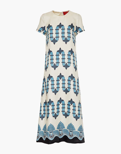 La DoubleJ Swing Dress Scirocco Plac&eacute;e Ivory DRE0001SIL001SCI03WH04