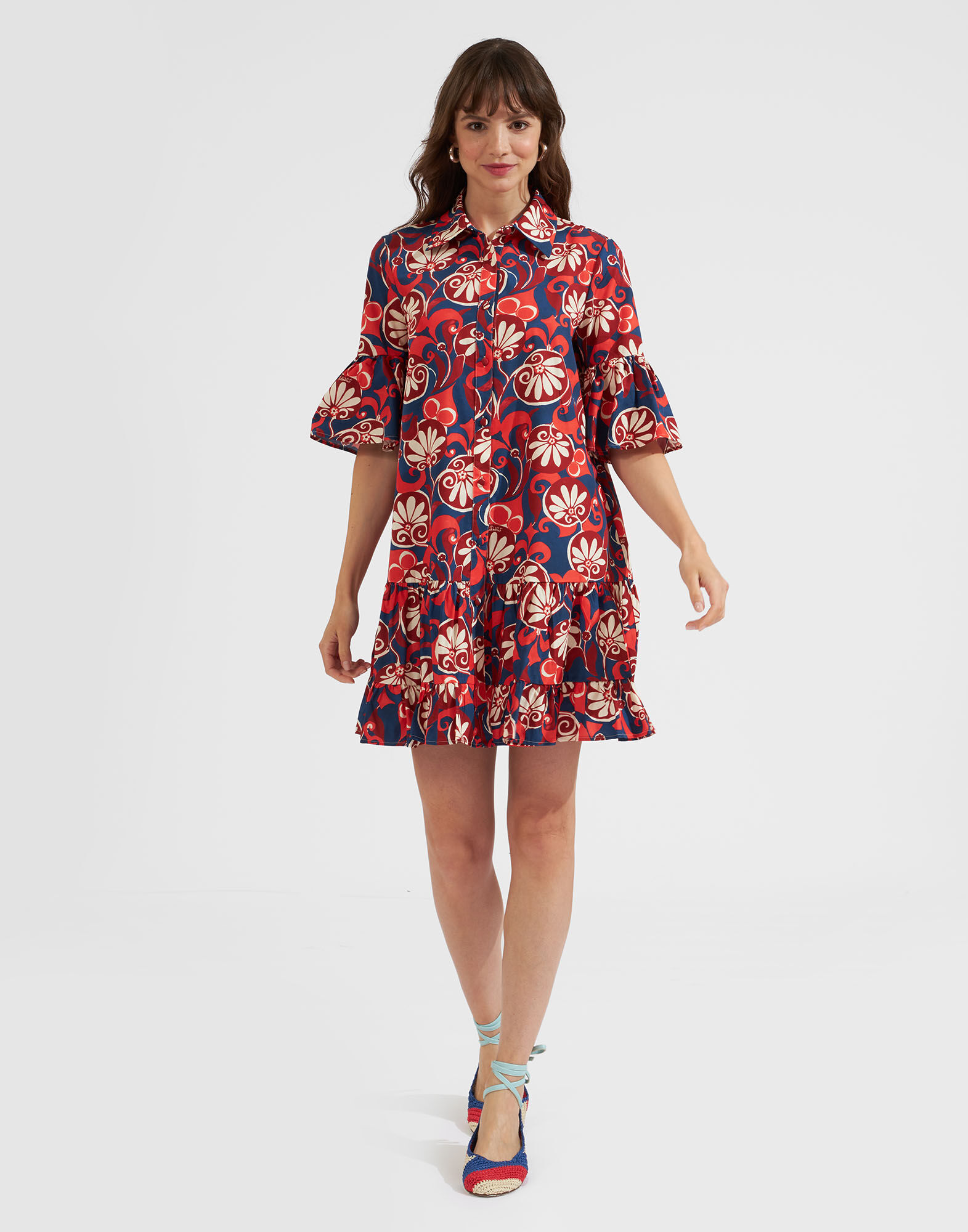 La DoubleJ Choux Dress Moonflower Navy DRE0193COT039MOO01BU06