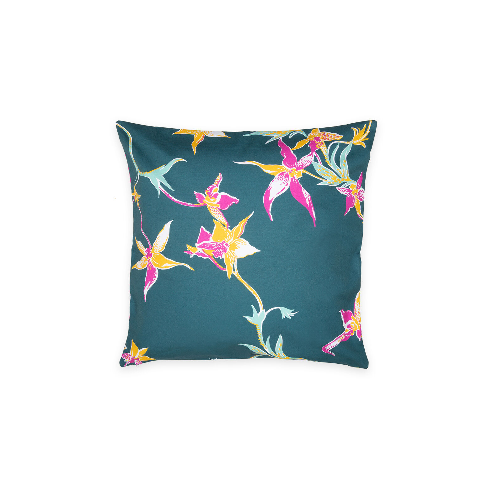 La DoubleJ Cushion Cover Orchidee Petrolio CUS0001COT011ORC0005
