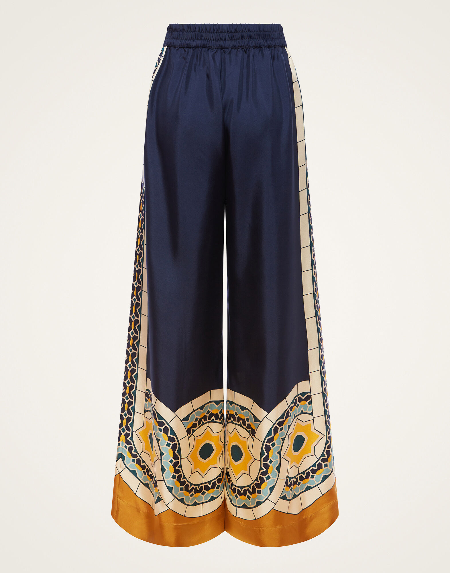 La DoubleJ Palazzo Pants Mudejar Plac&eacute;e Blue TRO0026SIL006MUD01BU03