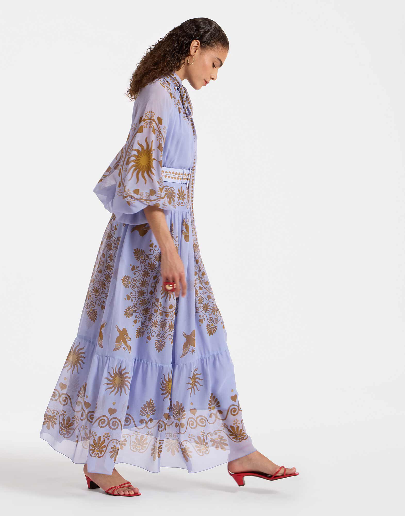 La DoubleJ Athena Dress Olympus Plac&eacute;e Light Blue DRE0618SIL014OLY01BU01