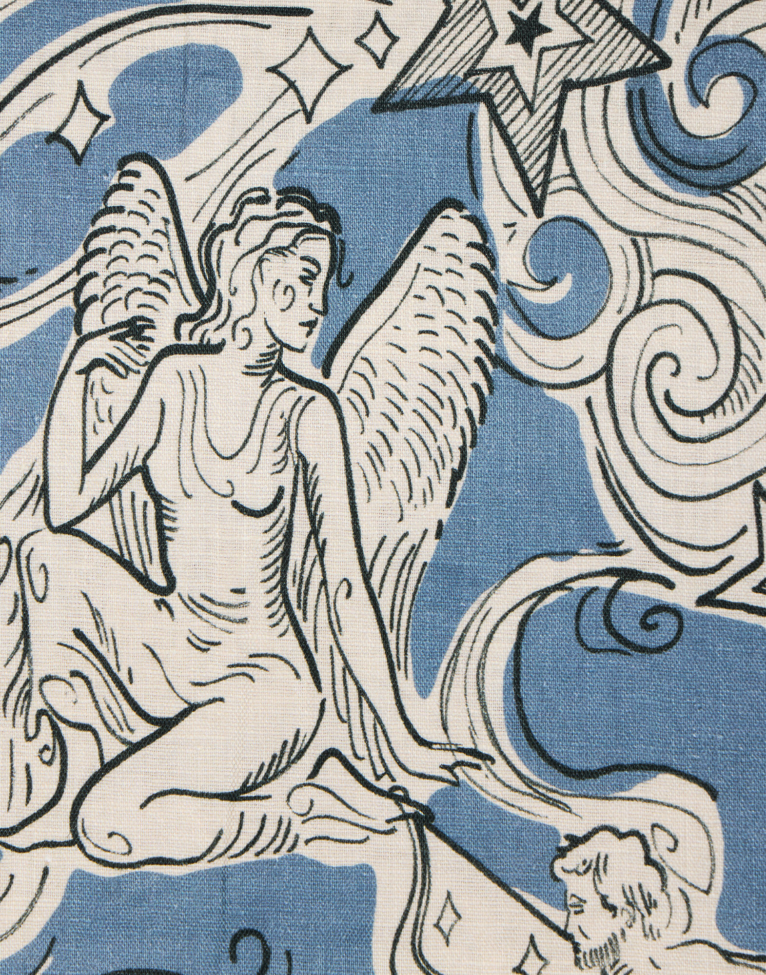 La DoubleJ Large Tablecloth Cosmos Light Blue TBC0018LIN008COS02BU01