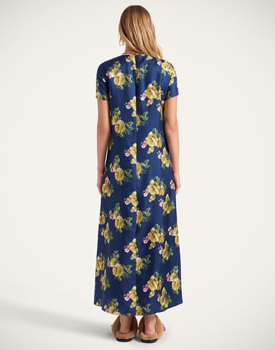 La DoubleJ Dresses Women - Swing Dress Riptide Midnight Blue L 100% Silk La DoubleJ Dresses Women - Swing Dress Riptide Midnight Blue L 100% Silk