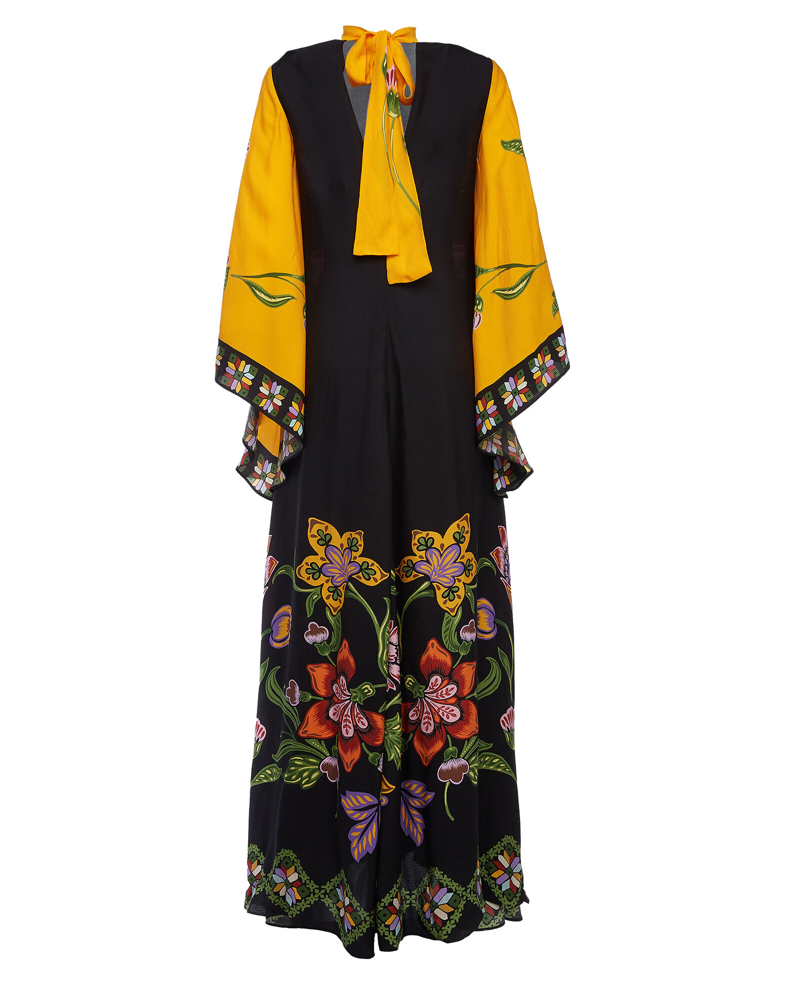 La DoubleJ Magnifico Dress Folk Flowers Nero Plac&eacute;e DRE0232VIS004FFL0004