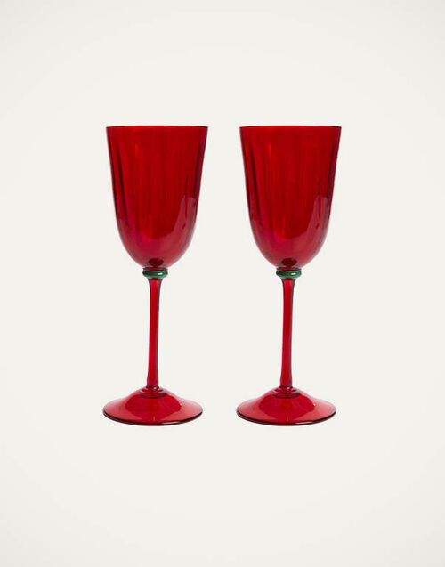 La DoubleJ Wine Glasses Set Of 2 Red GLA0020MUR001RED0001
